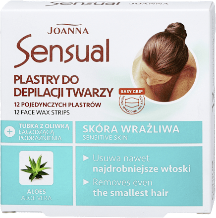 Plastry do depilacji twarzy ALOES – skóra wrażliwa JOANNA