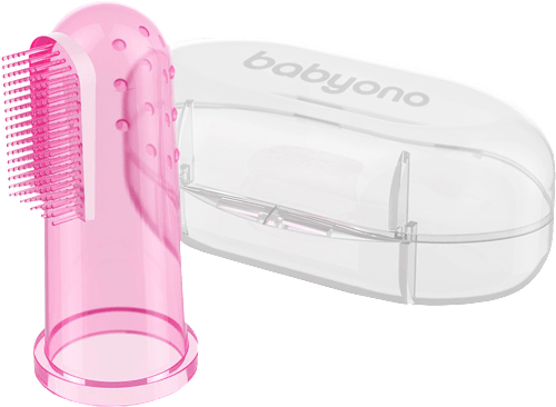 zubní kartáček na prst s pouzdrem babyono