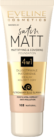 satin Matt 4u1 tekući puder – 103 Natural  EVELINE COSMETICS