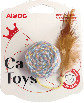 Zabawka dla kota z włóczki kula Aidog