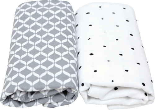 Einschlagtuch/Mulltuch aus Flanellbaumwolle Premium grau  Motherhood