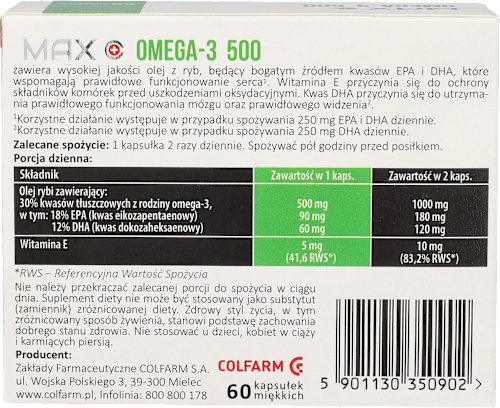 OMEGA-3 500 kapsułki COLFARM