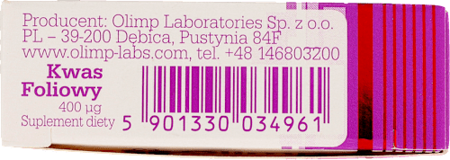 Suplement diety Kwas foliowy 400 µg, tabletki w blistrach OLIMP LABS