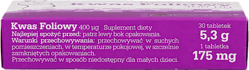 Suplement diety Kwas foliowy 400 µg, tabletki w blistrach OLIMP LABS