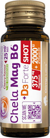 Suplement diety Chela-Mag B6+D3 Forte Shot o smaku wiśniowym, ampułka szklana OLIMP LABS