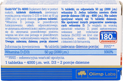 Gold-Vit D3 4000 IU, tabletki  OLIMP LABS