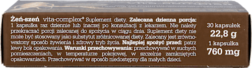 Żeń-szeń Vita Complex, kapsułki w blistrach OLIMP LABS