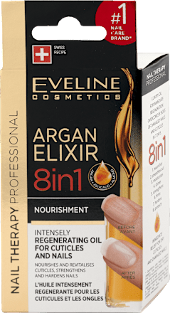 Olje za nohte in obnohtno kožico Argan Elixir 8 v 1 EVELINE COSMETICS