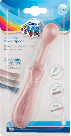 Детска сгъваема лъжица, 4+м, розова Canpol babies