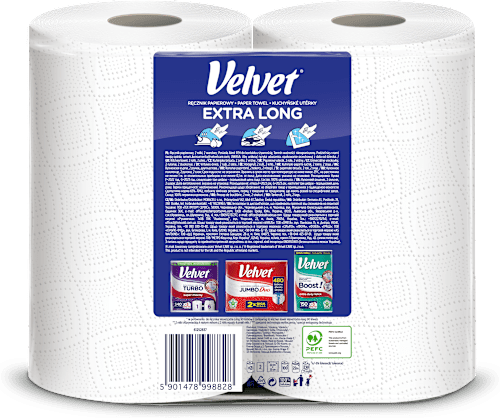 Ręcznik papierowy Extra Long (2 warstwy, 2x100 listków) Velvet