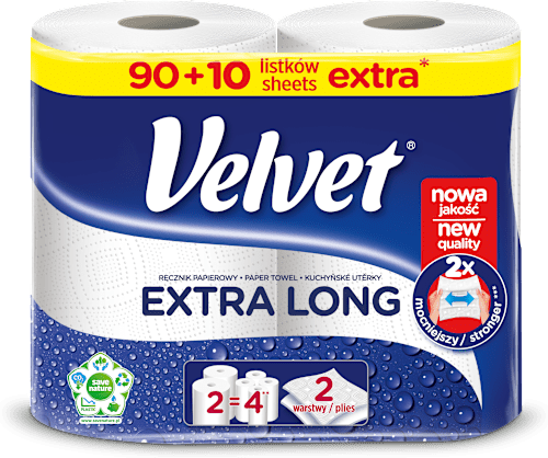 Ręcznik papierowy Extra Long (2 warstwy, 2x100 listków) Velvet