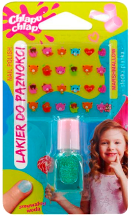 Детски лак за нокти + стикери за декорация на маникюр Chlapu Chlap