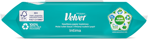 Nawilżany papier toaletowy Intima Velvet