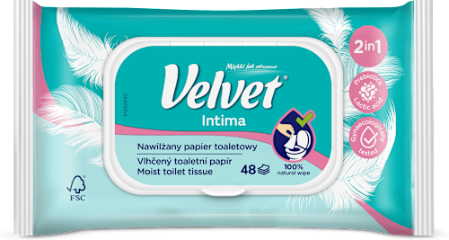 Nawilżany papier toaletowy Intima Velvet