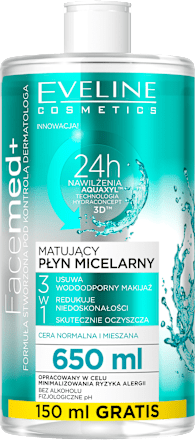 Facemed matujący 3w1 płyn micelarny   EVELINE COSMETICS