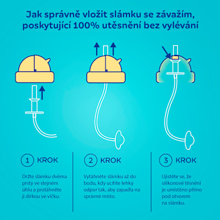 nevylévací hrnek se slámkou a závažím žlutý, 6m+, 270ml Canpol babies
