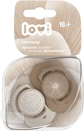 dudlík silikonový Harmony 18m+, hnědá LOVI