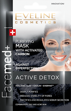 Маска за лице Facemed+ с активен въглен EVELINE COSMETICS