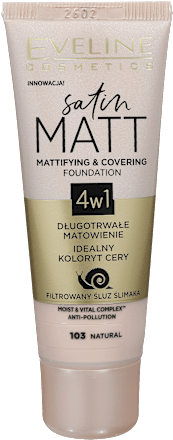 satin Matt 4u1 tekući puder – 103 Natural  EVELINE COSMETICS