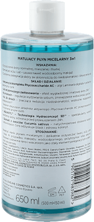 Facemed matujący 3w1 płyn micelarny   EVELINE COSMETICS