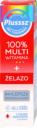 Tabletki musujące Multiwitamina + Żelazo Plusssz