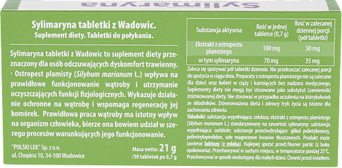 Sylimaryna Tabletki z Wadowic Polski Lek