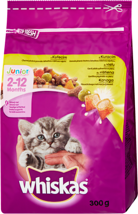 Junior suva hrana za mačiće od 2-12 meseci, briketi sa piletinom whiskas