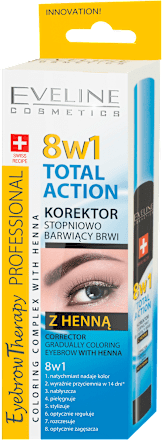 Corector sprâncene cu henna 8in1 Total Action EVELINE COSMETICS