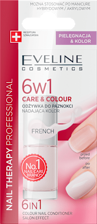 ODŻYWKA NAIL THERAPY 6W1 CARE&COLOUR FRENCH EVELINE COSMETICS