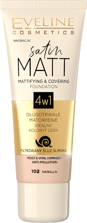 Podkład matujący Satin Matt 30 ml Nr 102 EVELINE COSMETICS