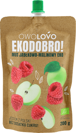 Mus BIO jabłkowo-malinowy OWOLOVO