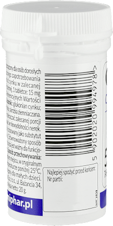 Cynk organiczny Forte 15 mg, tabletki UNIPHAR
