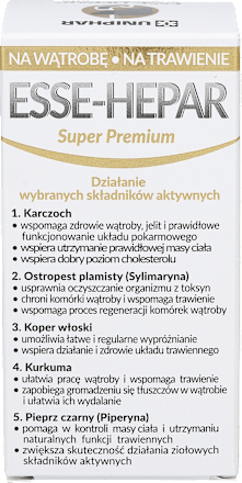 ESSE-HEPAR SUPER PREMIUM na wątrobę i układ trawienny, kapsułki UNIPHAR