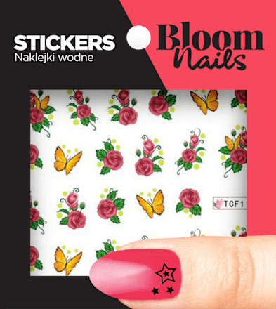 Картинки за нокти с рози и пеперуди Bloom nails