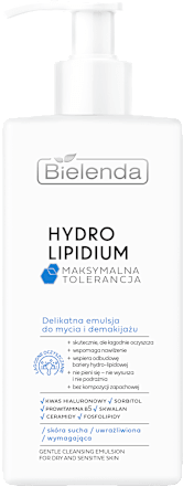 Delikatna emulsja do mycia i demakijażu, HYDRO LIPIDUM Maksymalna Tolerancja Bielenda