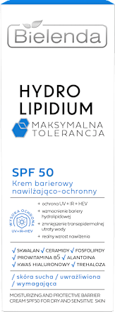 Krem barierowy nawilżająco - ochronny SPF 50, HYDRO LIPIDUM Maksymalna Tolerancja Bielenda