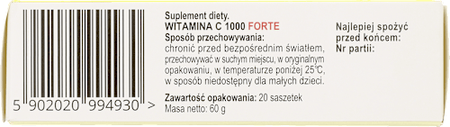 Suplement diety Witamina C 1000 Forte, saszetki UNIPHAR