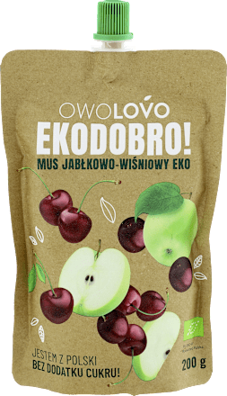 Mus BIO jabłkowo-wiśniowy OWOLOVO