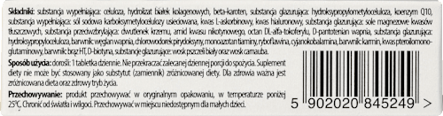 Suplement diety pomagajacy zachować młody i zdrowy wygląd skóry, tabletki LABOTEQ