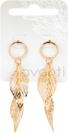 Minđuše - zlatni listići, 1 par avanti