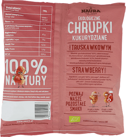 Drapichrupsy o smaku truskawkowym BIO NAURA