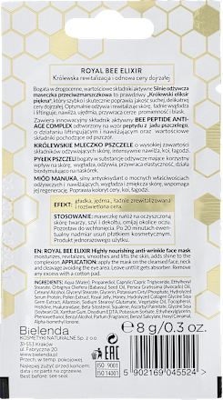 ROYAL BEE ELIXIR Silnie odżywcza maseczka przeciwzmarszczkowa Bielenda
