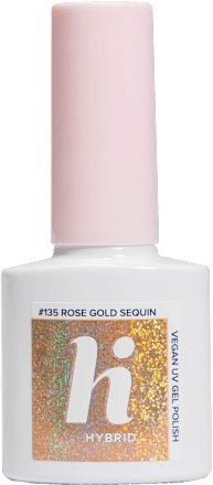 Ojă semi-permanentă 135 Rose Gold Sequin hi Hybrid