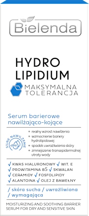 Serum barierowe nawilżająco - kojące, HYDRO LIPIDUM Maksymalna Tolerancja  Bielenda