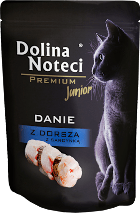 Mokra karma dla kota junior danie z dorsza  Dolina Noteci Premium