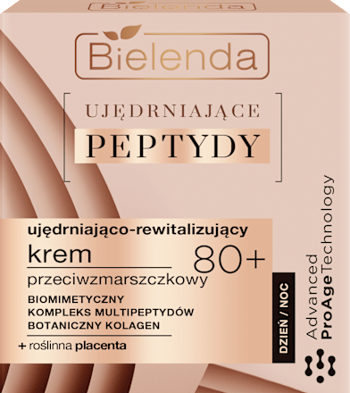 Ujędrniająco - rewitalizujący krem przeciwzmarszczkowy 80+, dzień/noc, Ujędrniające Paptydy Bielenda