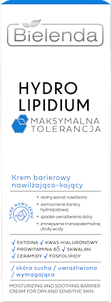 Krem barierowy nawilżająco - kojący, HYDRO LIPIDUM Maksymalna Tolerancja Bielenda