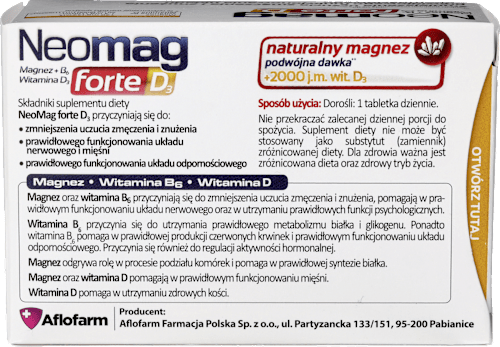 Suplement diety Neomag forte D3, tabletki Neomag