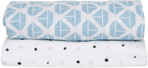 Einschlagtücher aus Baumwolle 100x120cm, Schiffe/Punkte Motherhood