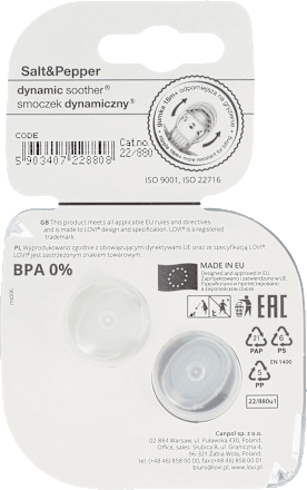 Smoczek silikonowy dynamiczny 18+m Salt&Pepper LOVI